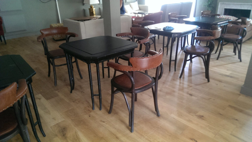 parquet chene massif lames larges au golf de barcelone