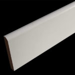 Plinthe médium (MDF) revêtue blanc – 13 x 80 mm – 1 bord arrondi ou bords droits
