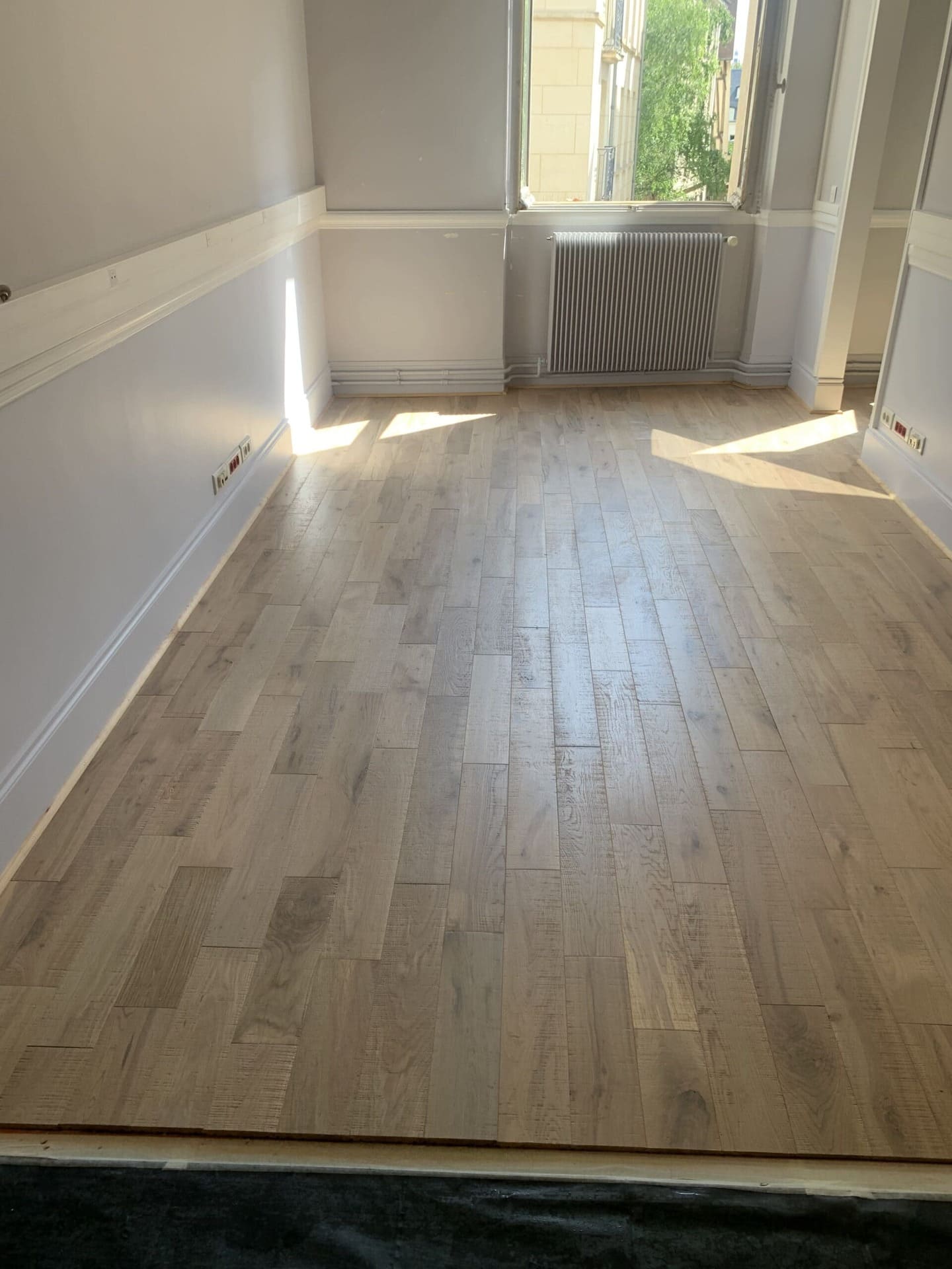 parquet chene brut de sciage a l'académie du climat Paris