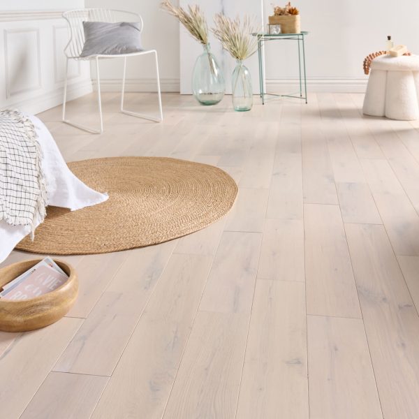 Parquet chene massif EASIKLIP – Blanchi – 15 x 125 mm