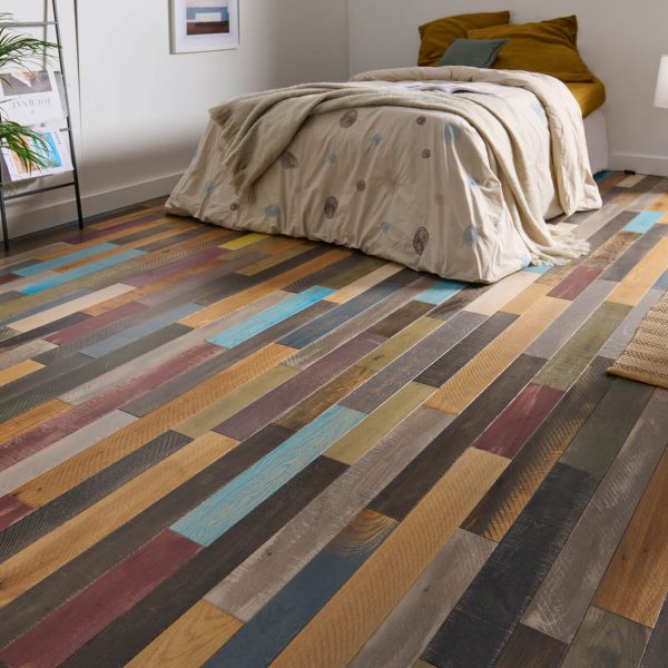 parquet chene massif multicolore