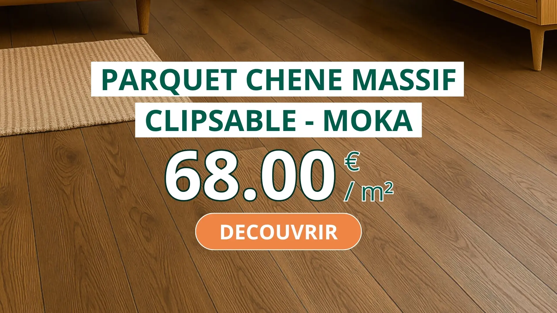 PARQUET CHENE MASSIF CLIPSABLE - moka